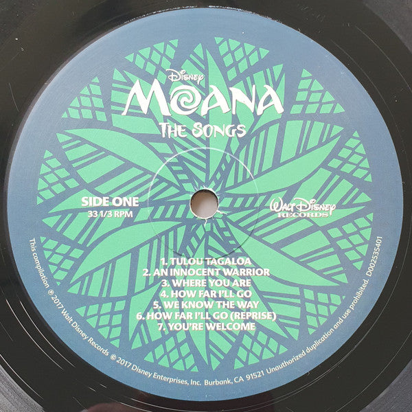 Lin-Manuel Miranda, Opetaia Foa'i And Mark Mancina : Moana The Songs (LP)