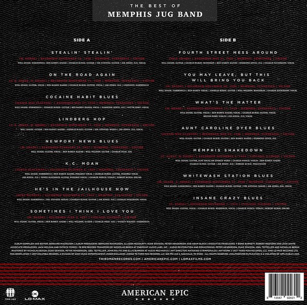 Memphis Jug Band : American Epic: The Best Of Memphis Jug Band (LP, Comp)
