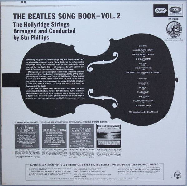 The Hollyridge Strings : The Beatles Song Book - Vol. 2 (LP, Album, Los)