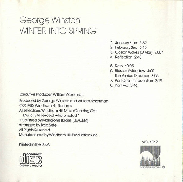 George Winston : Winter Into Spring (CD, Album, Club)