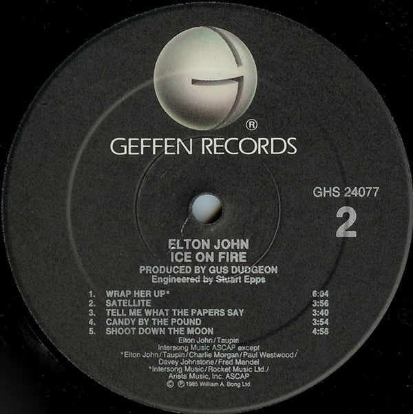 Elton John : Ice On Fire (LP, Album, Spe)