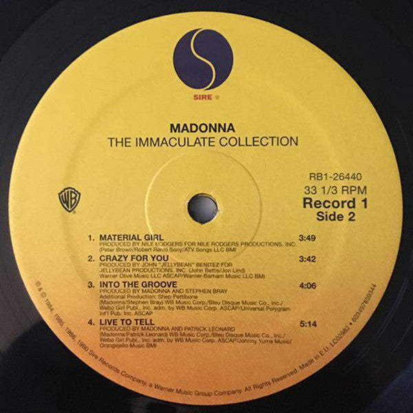 Madonna : The Immaculate Collection (2xLP, Comp, RE, Gat)
