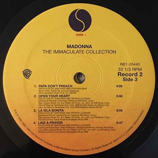 Madonna : The Immaculate Collection (2xLP, Comp, RE, Gat)