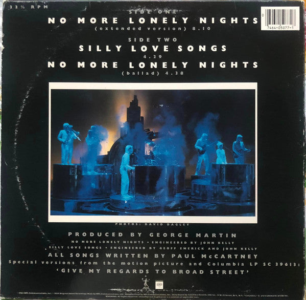 Paul McCartney : No More Lonely Nights (Extended Version) (12", Maxi, RE, Pit)