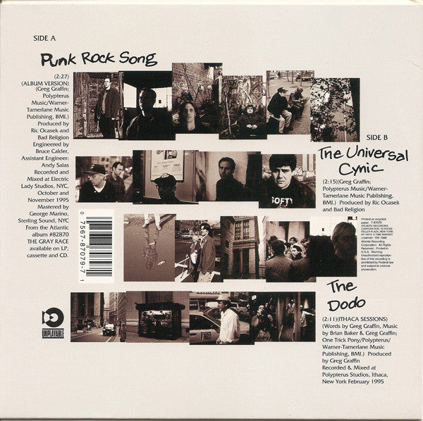 Bad Religion : Punk Rock Song (7", Ltd, Gra)