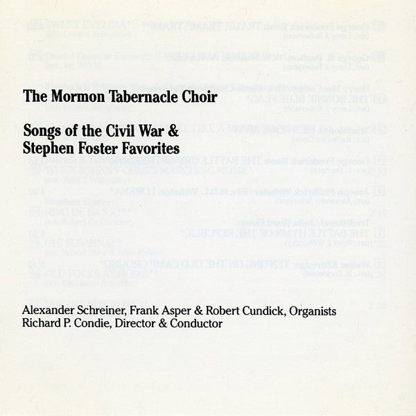 Mormon Tabernacle Choir : Songs Of The Civil War & Stephen Foster Favorites (CD, Comp, RE)