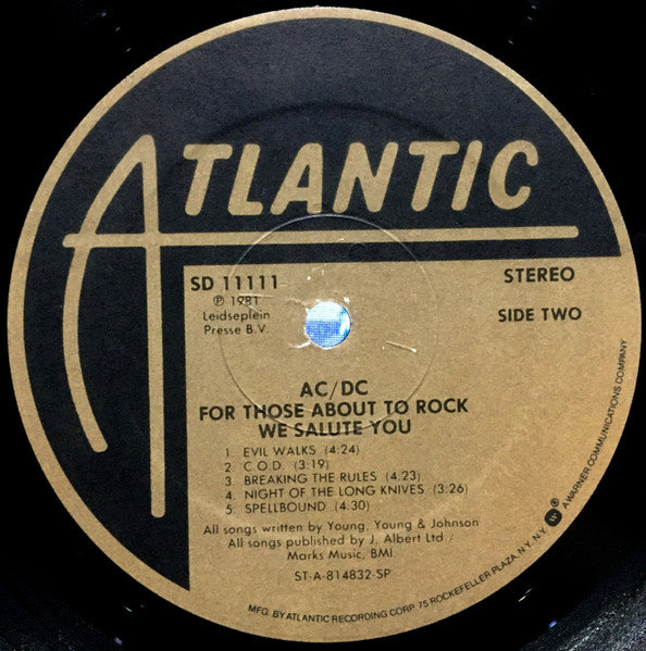 AC/DC : For Those About To Rock (We Salute You) (LP, Album, Spe)