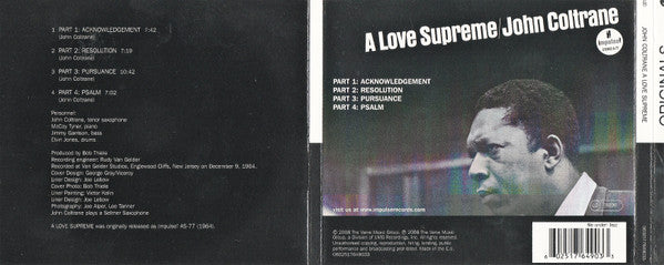 John Coltrane : A Love Supreme (CD, Album, RE, RM, Dig)