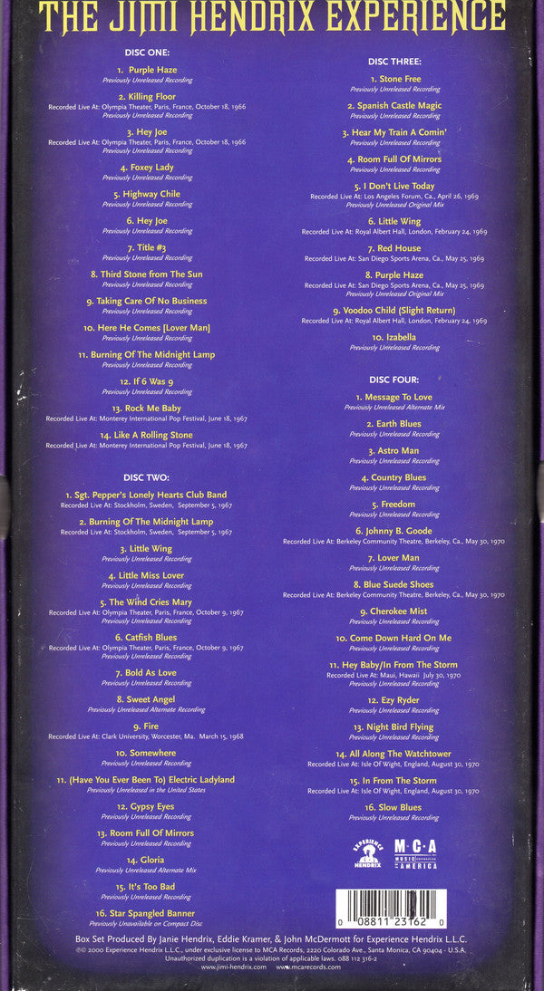 The Jimi Hendrix Experience : The Jimi Hendrix Experience (Box, Comp + 4xCD)