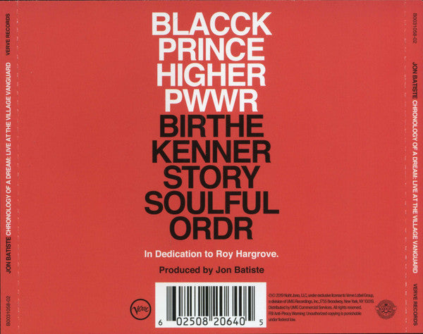 Jon Batiste : Chronology Of A Dream: Live At The Village Vanguard (CD, Album)