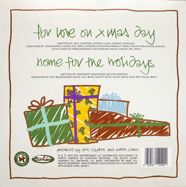 Eric Clapton : For Love On Xmas Day / Home For The Holidays (12", RSD, Ltd, Whi)