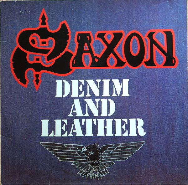 Saxon : Denim And Leather (LP, Album, Pit)