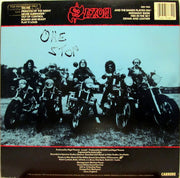 Saxon : Denim And Leather (LP, Album, Pit)