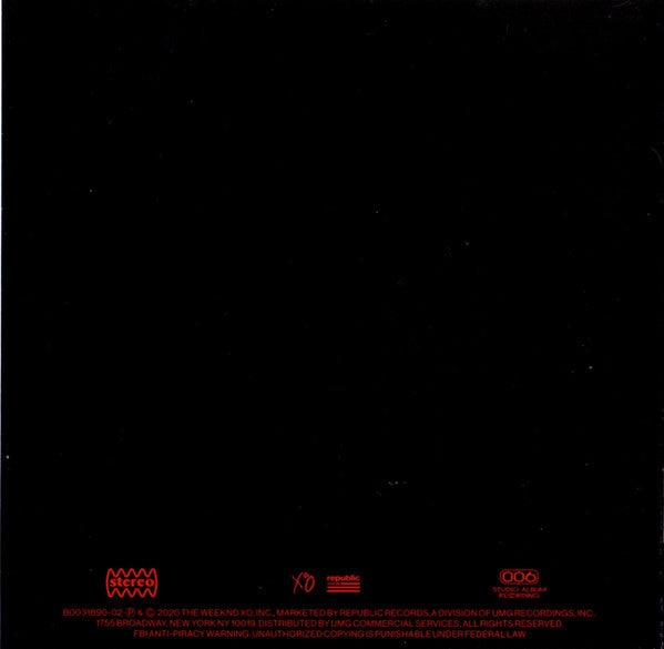 The Weeknd : After Hours (CD, Album)