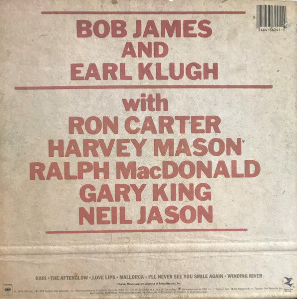 Bob James & Earl Klugh : One On One (LP, Album, Pit)