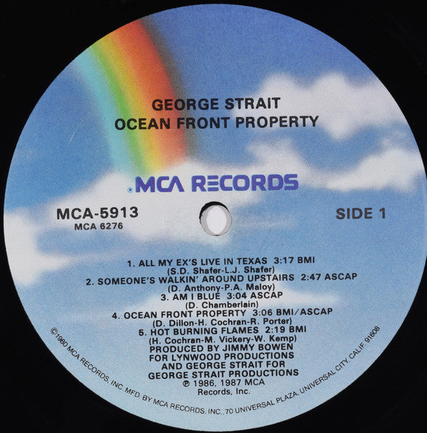 George Strait : Ocean Front Property (LP, Album, Glo)