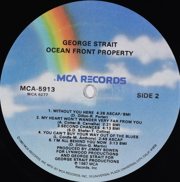 George Strait : Ocean Front Property (LP, Album, Glo)