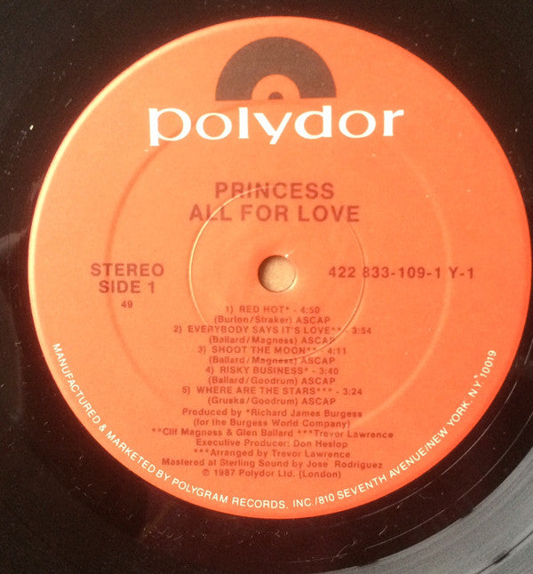 Princess : All For Love (LP, Album, 49)