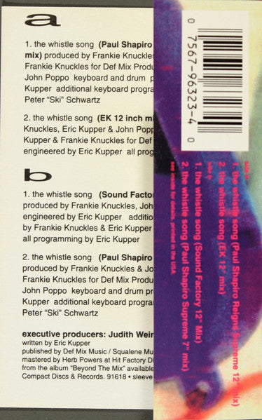 Frankie Knuckles : The Whistle Song (Cass, Maxi)