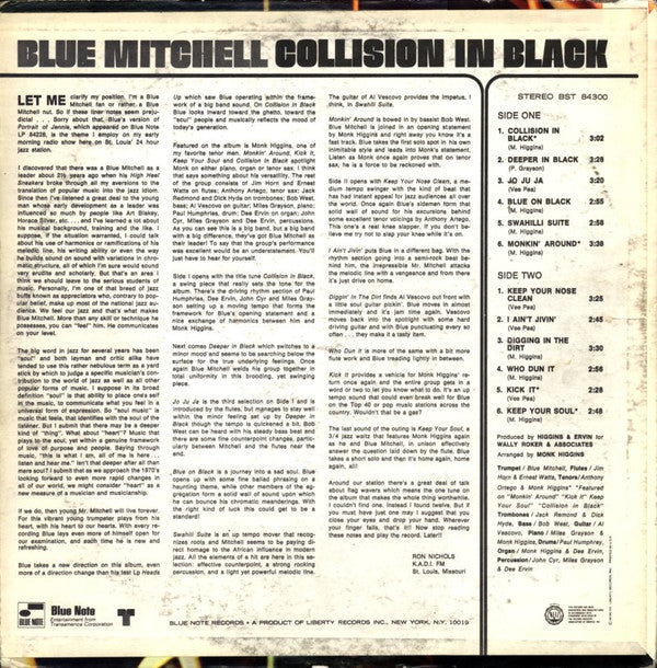 Blue Mitchell : Collision In Black (LP, Album)