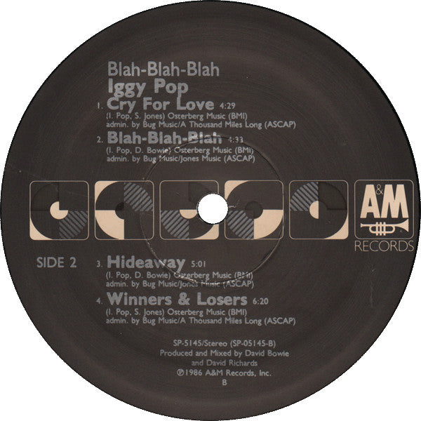 Iggy Pop : Blah-Blah-Blah (LP, Album, Ele)
