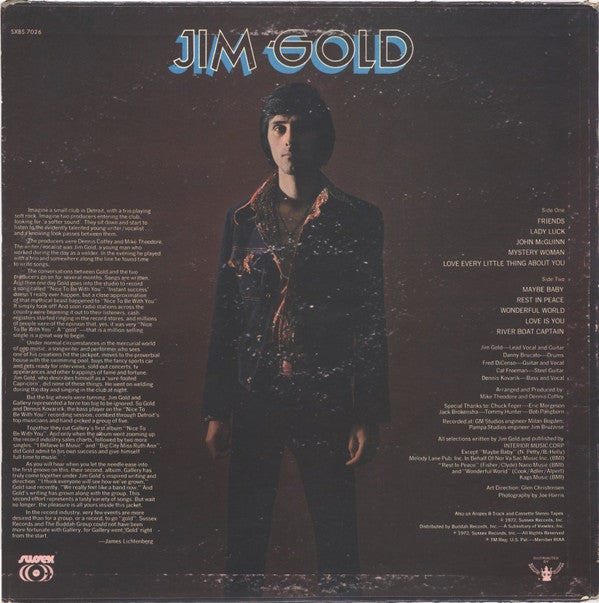 Gallery (2) Featuring Jim Gold : Gallery Featuring Jim Gold (LP, Album, Mon)