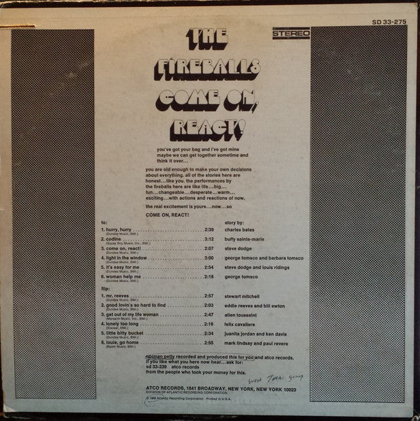 The Fireballs : Come On, React! (LP, Album, Mon)