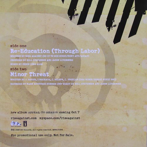 Rise Against : Re-Education (Through Labor) (7", Promo, Whi)