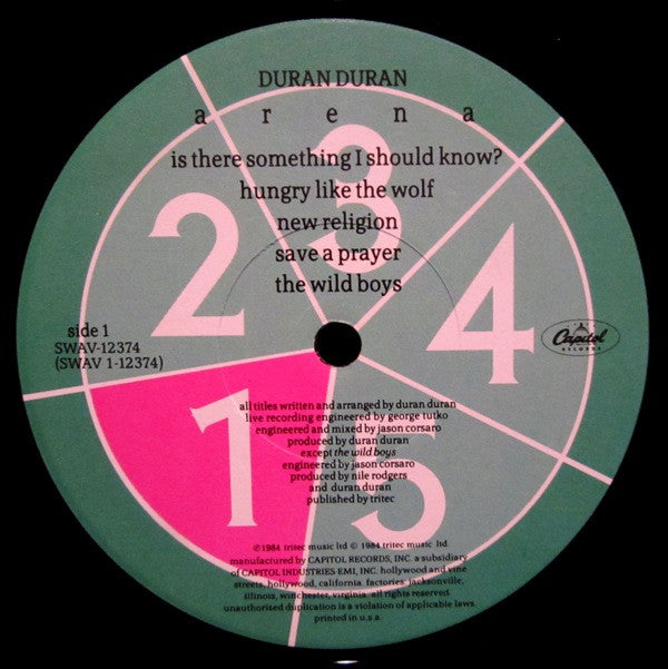 Duran Duran : Arena | Recorded Around The World 1984 (LP, Album, Jac)