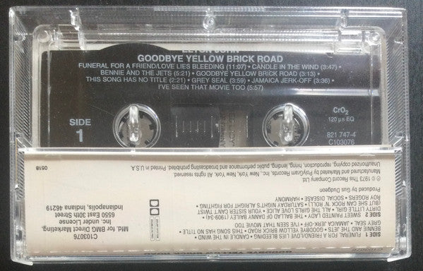 Elton John : Goodbye Yellow Brick Road (Cass, Album, RE, CrO)