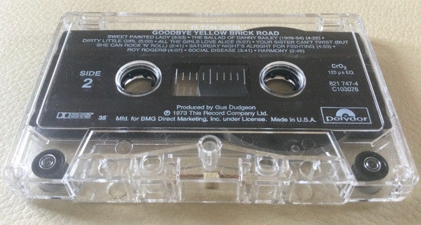 Elton John : Goodbye Yellow Brick Road (Cass, Album, RE, CrO)