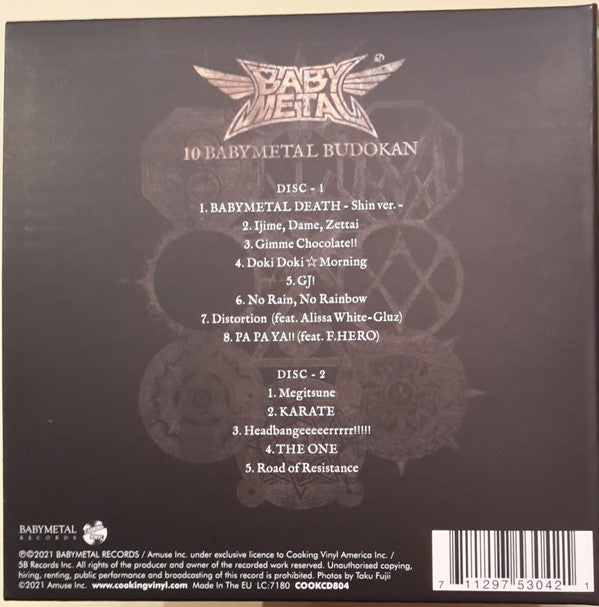 Babymetal : 10 Babymetal Budokan (2xCD, Album, Dig)