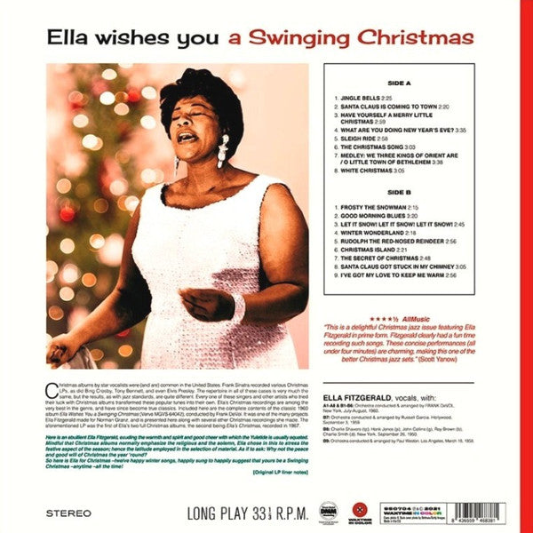 Ella Fitzgerald : Ella Wishes You A Swinging Christmas (LP, Album, Ltd, RE, Whi)