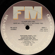 Jean-Pierre Rampal, Claude Bolling : Bolling: Suite No. 2 For Flute And Jazz Piano Trio (LP, Album)