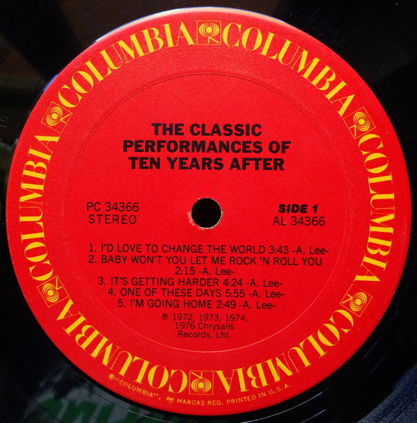 Ten Years After : The Classic Performances Of Ten Years After (LP, Comp, RE, Pit)