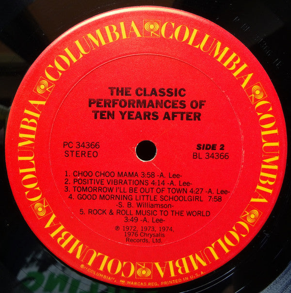 Ten Years After : The Classic Performances Of Ten Years After (LP, Comp, RE, Pit)