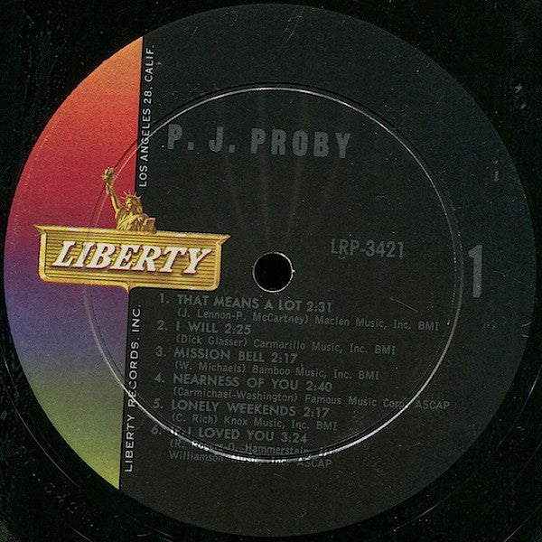 P.J. Proby : P.J. Proby (LP, Album, Mono)