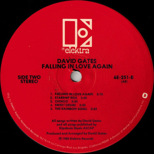 David Gates : Falling In Love Again (LP, Album, AR )