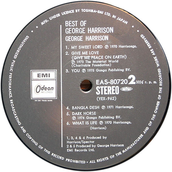 George Harrison : The Best Of George Harrison (LP, Comp)