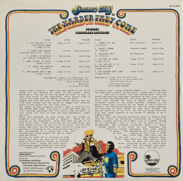 Various : The Harder They Come (Original Soundtrack Recording) (LP, Comp, Mono, RE, RP, Hau)