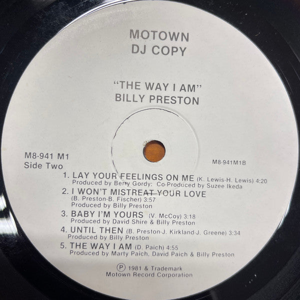 Billy Preston : The Way I Am (LP, Album, Promo)