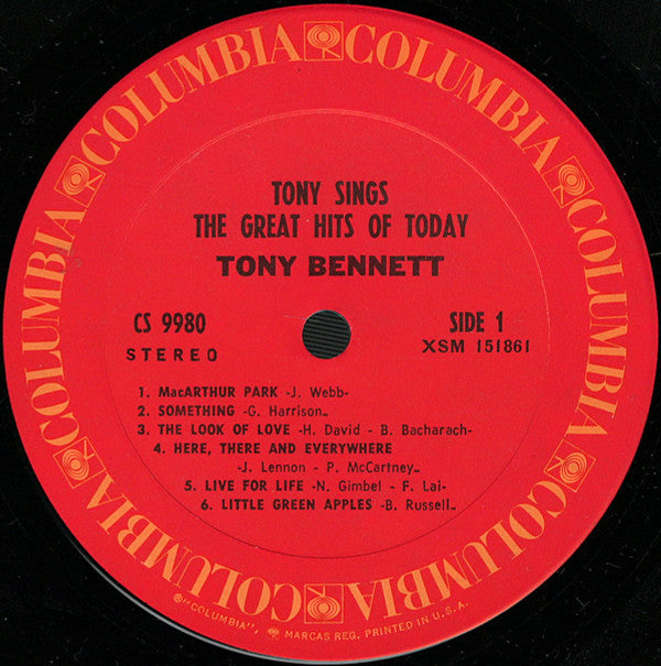 Tony Bennett : Tony Sings The Great Hits Of Today (LP, Album, RE)