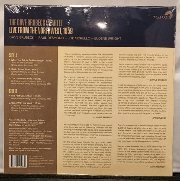 The Dave Brubeck Quartet : Live From The Northwest, 1959 (LP, Album, RSD)