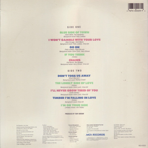 Patty Loveless : Honky Tonk Angel (LP, Album, Pin)