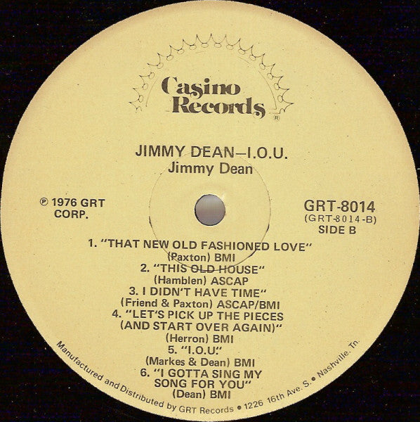 Jimmy Dean : I. O .U. (LP)