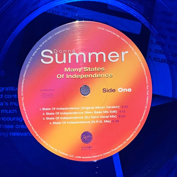 Donna Summer : Many States Of Independence  (LP, RSD, Single, Tra)