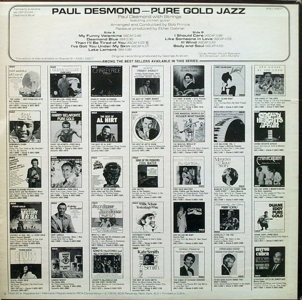 Paul Desmond : Pure Gold Jazz (LP, Album, RE)