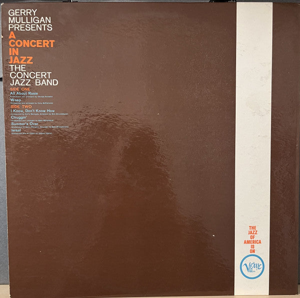 Gerry Mulligan & The Concert Jazz Band : Gerry Mulligan Presents A Concert In Jazz (LP, Album, Mono, MGM)
