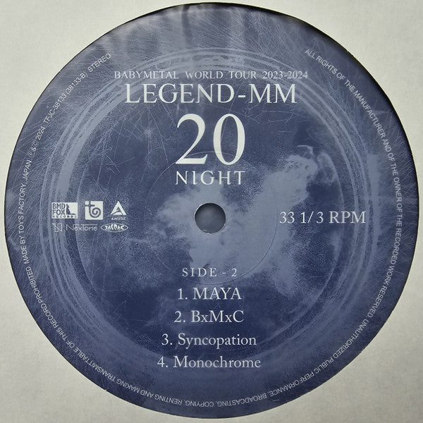Babymetal : World Tour 2023-2024: Legend MM 20 Night (2xLP, Album, Ltd)