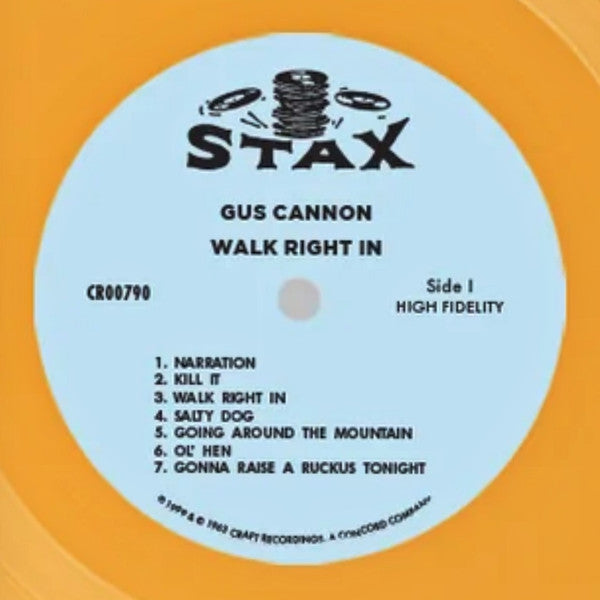 Gus Cannon : Walk Right In (LP, Album, Club, RE, Yel)